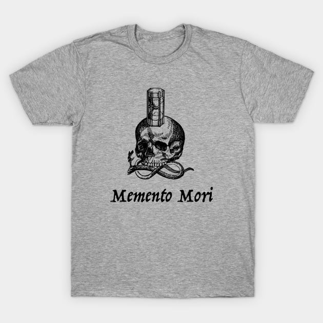 Stoic Memento Mori With Skull And Hourglass T-Shirt by jutulen